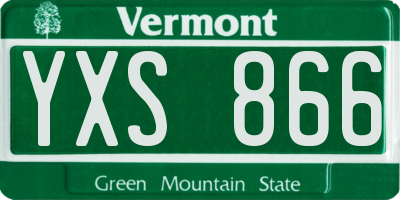 VT license plate YXS866
