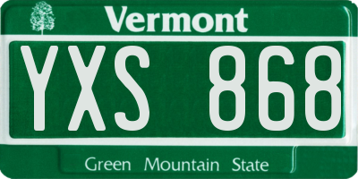 VT license plate YXS868