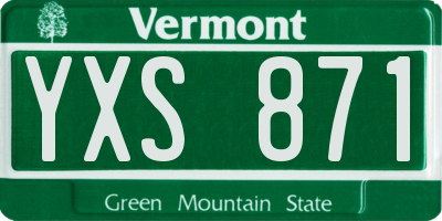 VT license plate YXS871