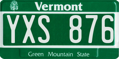 VT license plate YXS876