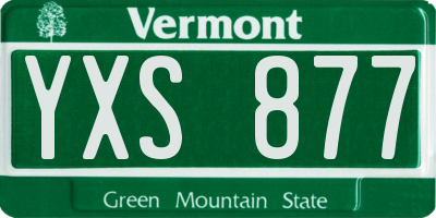 VT license plate YXS877