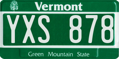 VT license plate YXS878