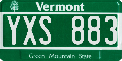 VT license plate YXS883