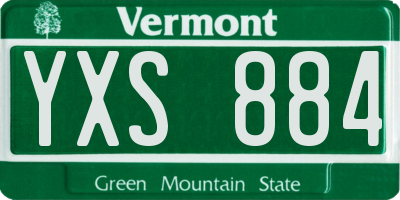 VT license plate YXS884