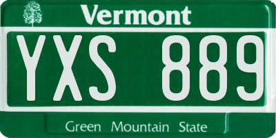 VT license plate YXS889