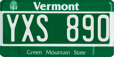 VT license plate YXS890