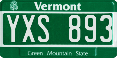 VT license plate YXS893