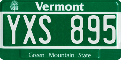 VT license plate YXS895