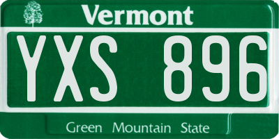 VT license plate YXS896