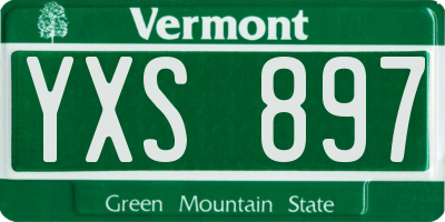 VT license plate YXS897