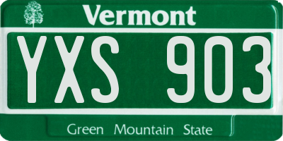 VT license plate YXS903