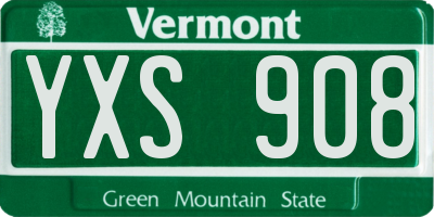 VT license plate YXS908