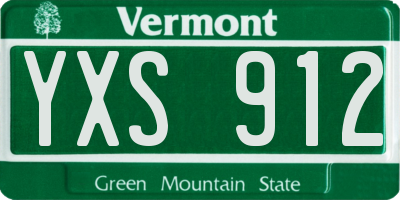 VT license plate YXS912
