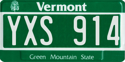 VT license plate YXS914