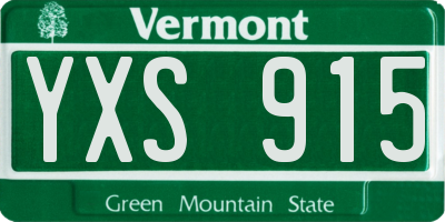 VT license plate YXS915