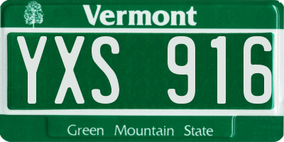 VT license plate YXS916