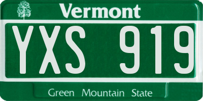 VT license plate YXS919