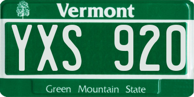 VT license plate YXS920