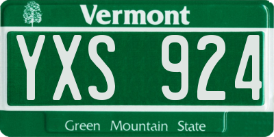 VT license plate YXS924