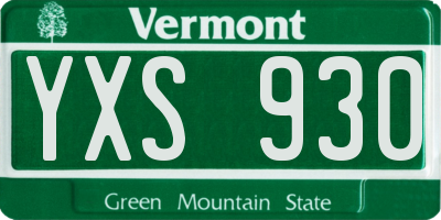 VT license plate YXS930