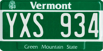 VT license plate YXS934