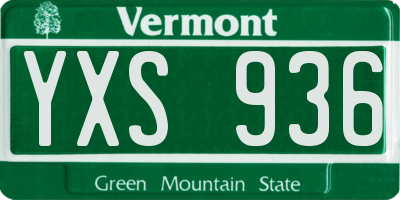 VT license plate YXS936