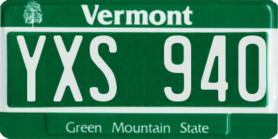 VT license plate YXS940