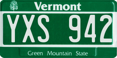 VT license plate YXS942