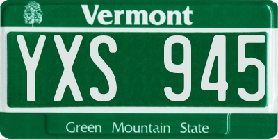 VT license plate YXS945