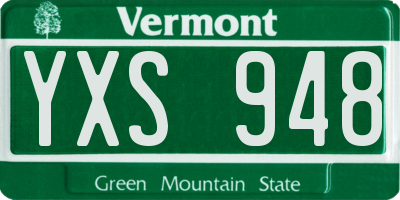 VT license plate YXS948