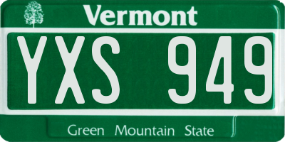 VT license plate YXS949