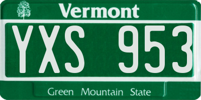 VT license plate YXS953