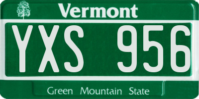 VT license plate YXS956