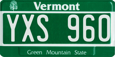 VT license plate YXS960