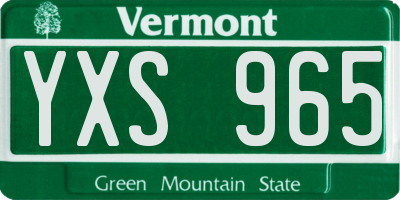 VT license plate YXS965