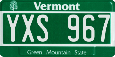 VT license plate YXS967