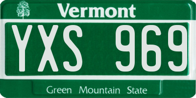 VT license plate YXS969
