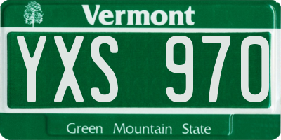 VT license plate YXS970