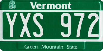 VT license plate YXS972