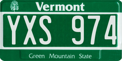 VT license plate YXS974