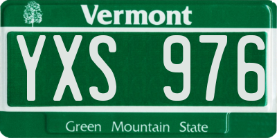 VT license plate YXS976