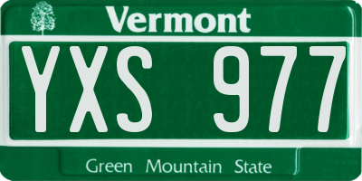 VT license plate YXS977