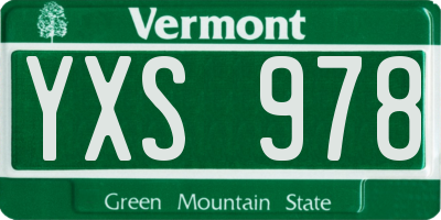 VT license plate YXS978