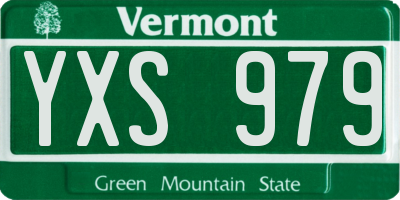 VT license plate YXS979