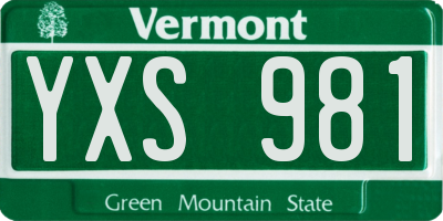VT license plate YXS981