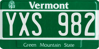 VT license plate YXS982