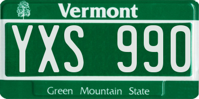 VT license plate YXS990