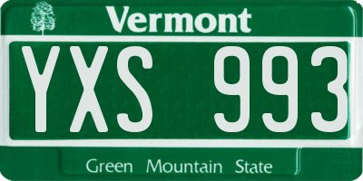 VT license plate YXS993