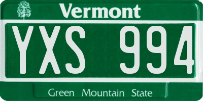 VT license plate YXS994