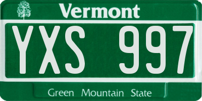VT license plate YXS997